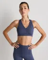 Quince Women's Ultra-soft V-neck Racerback Bra In Gray