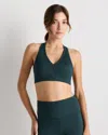 Quince Women's Ultra-soft V-neck Racerback Bra In Green