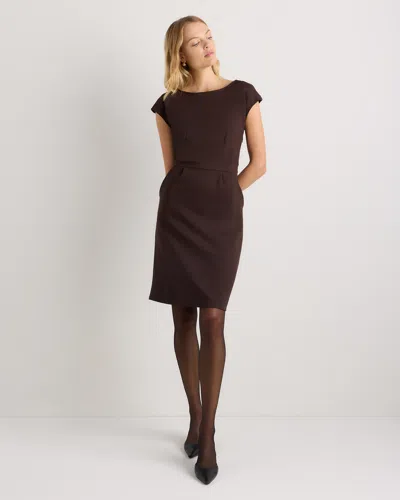 Quince Women's Ultra-stretch Ponte Cap Sleeve Dress In Multi