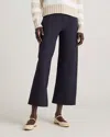 Quince Women's Ultra-stretch Ponte Cropped Wide Leg Pants In Navy
