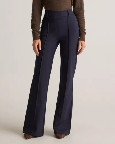 Quince Women's Ultra-stretch Ponte Flare Leg Pants In Navy