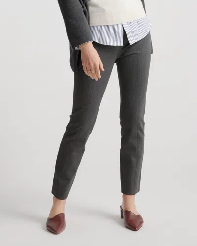 Quince Women's Ultra-stretch Ponte Pintuck Ankle Pants In Charcoal