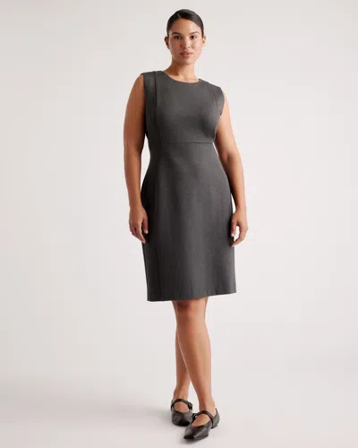 Quince Women's Ultra-stretch Ponte Sleeveless Dress In Charcoal