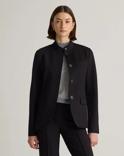 Quince Women's Ultra-stretch Ponte Stand Collar Blazer In Black