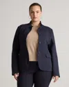 Quince Women's Ultra-stretch Ponte Stand Collar Blazer In Navy