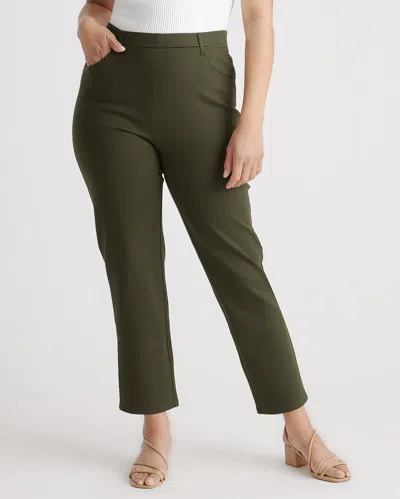 Quince Women's Ultra-stretch Ponte Straight Leg 4-pocket Pants In Olive