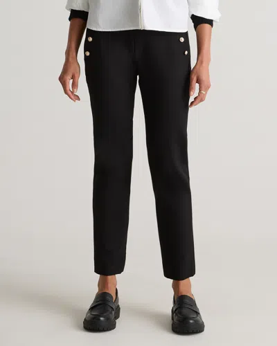 Quince Women's Ultra-stretch Ponte Straight Leg Mariner Pants In Black