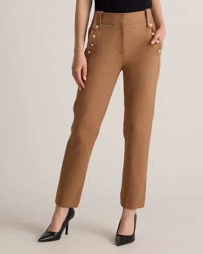 Quince Women's Ultra-stretch Ponte Straight Leg Mariner Pants In Roasted Pecan
