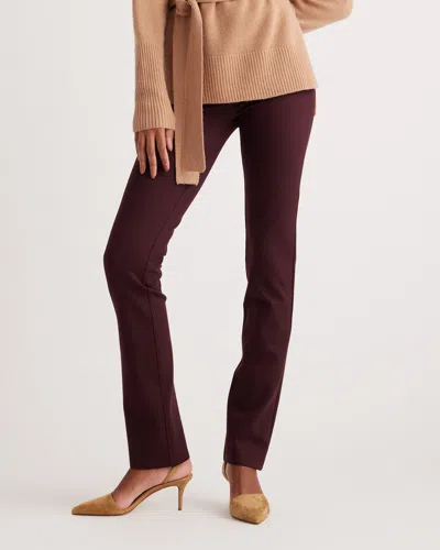 Quince Women's Ultra-stretch Ponte Straight Leg Pants In Burgundy