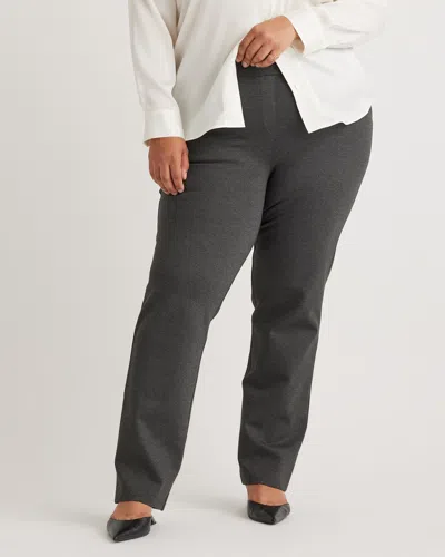 Quince Women's Ultra-stretch Ponte Straight Leg Pants In Charcoal