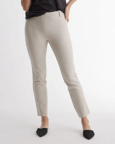 Quince Women's Ultra-stretch Ponte Straight Leg Pants In Ecru