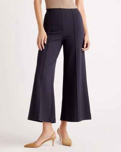 Quince Women's Ultra-stretch Ponte Super Wide Leg Ankle Pants In Navy