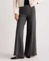 Quince Women's Ultra-stretch Ponte Super Wide Leg Pants In Charcoal