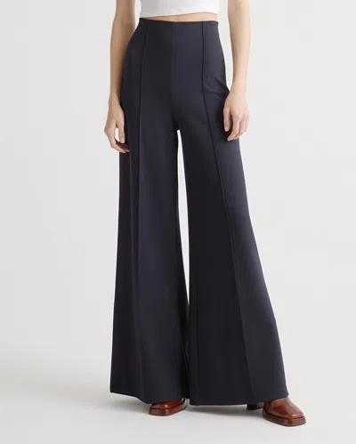 Quince Women's Ultra-stretch Ponte Super Wide Leg Pants In Navy