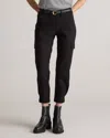 Quince Women's Ultra-stretch Ponte Tapered Cargo Pants In Black