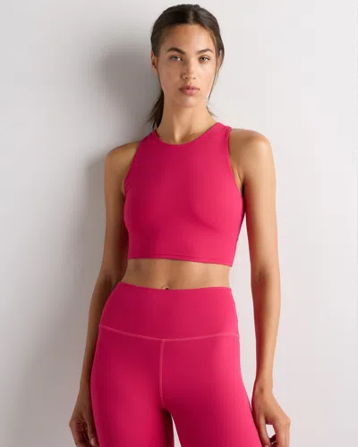 Quince Women's Ultra-form High-neck Cropped Tank Top In Pink
