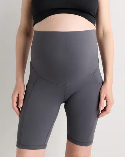 Quince Women's Ultra-form Maternity Pocket Bike Short 9" In Gray