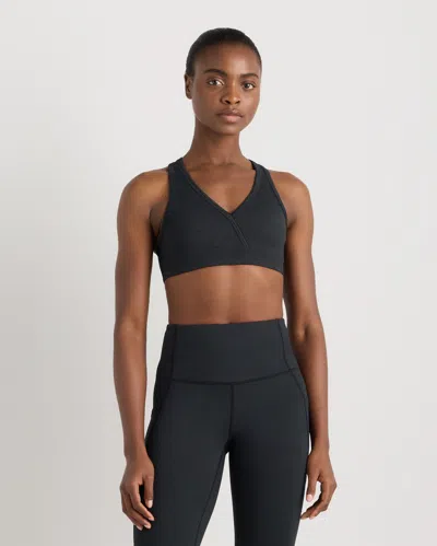 Quince Women's Ultra-soft V-neck Racerback Bra In Black