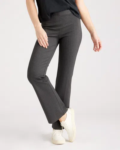 Quince Women's Ultra-stretch Ponte Bootcut Pants Petite In Charcoal
