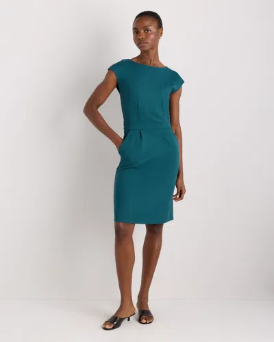 Quince Women's Ultra-stretch Ponte Cap Sleeve Dress