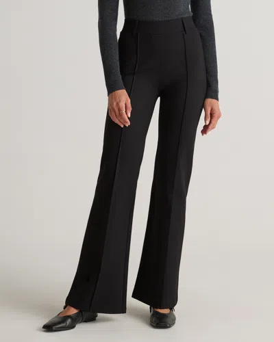 Quince Women's Ultra-stretch Ponte Flare Leg Pants In Black