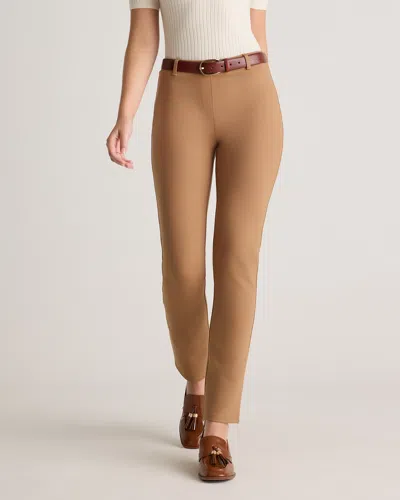 Quince Women's Ultra-stretch Ponte Straight Leg Pants In Roasted Pecan