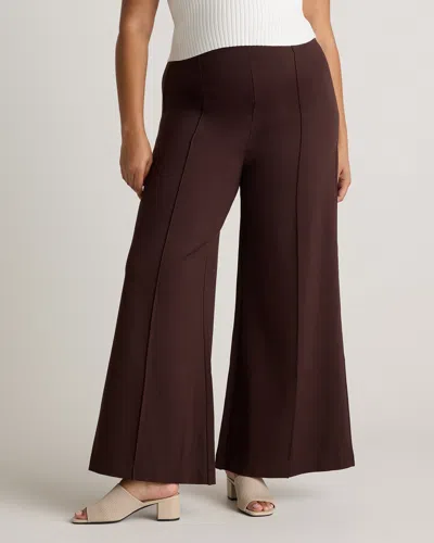 Quince Women's Ultra-stretch Ponte Super Wide Leg Pants In Espresso