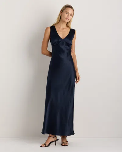 Quince Women's V-neck Maxi Dress In Blue