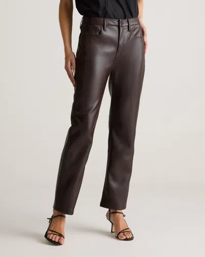 Quince Women's Vegan Leather Straight Leg Pants In Espresso