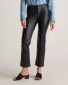 Quince Women's Vegan Leather Straight Leg Pants In Rich Black