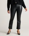 Quince Women's Vegan Leather Straight Leg Pants In Rich Black