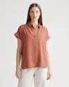 Quince Women's Vintage Wash Camp Shirt In Terracotta