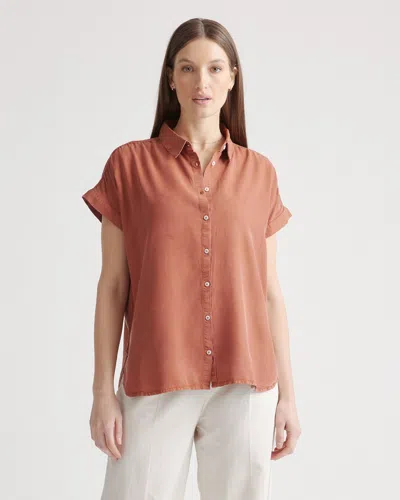 Quince Women's Vintage Wash Camp Shirt In Terracotta