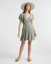 Quince Women's Vintage Wash Tencel Button Front Dress In Olive