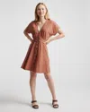 Quince Women's Vintage Wash Tencel Button Front Dress In Terracotta
