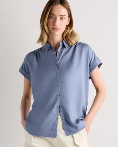 Quince Women's Vintage Wash Tencel Camp Shirt In Blue