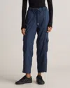 Quince Women's Vintage Wash Tencel Drawstring Cargo Pants In Midnight Blue