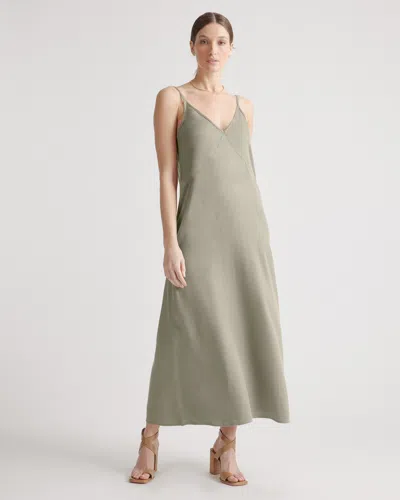 Quince Women's Vintage Wash Tencel Maxi Slip Dress In Olive
