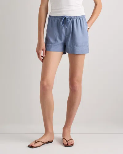 Quince Women's Vintage Wash Tencel Utility Shorts In Blue