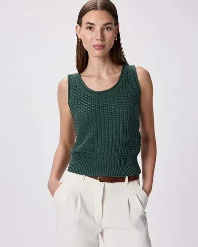 Quince Women's Waffle Cropped Sweater Tank Top