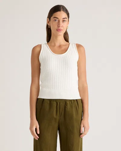 Quince Women's Waffle Stitch Sweater Tank Top In Ivory