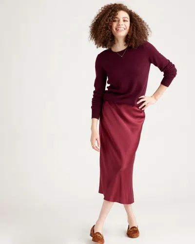 Quince Women's Washable Skirt In Burgundy