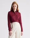 Quince Women's Washable Stretch Silk Blouse In Burgundy