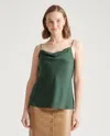 Quince Women's Washable Stretch Silk Cowl Neck Cami In Forest Green