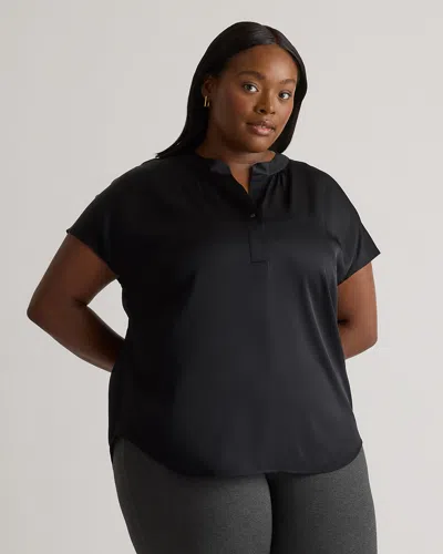 Quince Women's Washable Stretch Silk Dolman Sleeve Blouse In Black