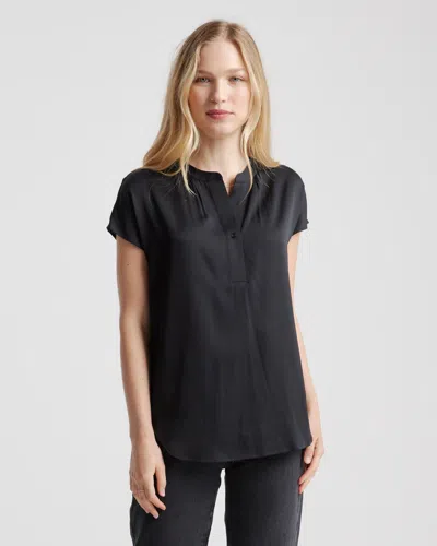 Quince Women's Washable Stretch Silk Dolman Sleeve Blouse In Black