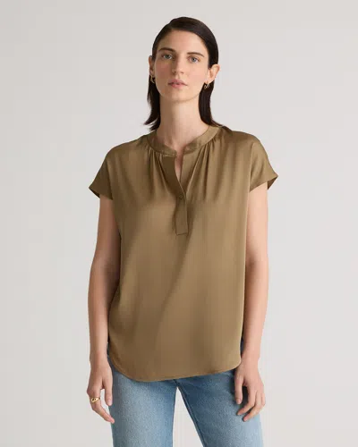 Quince Women's Washable Stretch Silk Dolman Sleeve Blouse In Dogwood