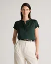 QUINCE WOMEN'S WASHABLE STRETCH SILK DOLMAN SLEEVE BLOUSE