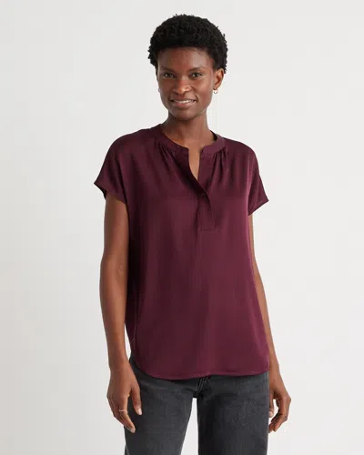 Quince Women's Washable Stretch Silk Dolman Sleeve Blouse In Wine Tasting Red