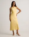 Quince Women's Washable Stretch Silk High Neck Midi Dress
